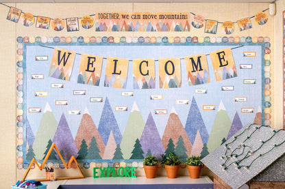 Beachwood Better Than Paper® Bulletin Board Roll, 4 feet x 12 feet and Teacher Created Resources Moving Mountains Bulletin Board Roll Bundle