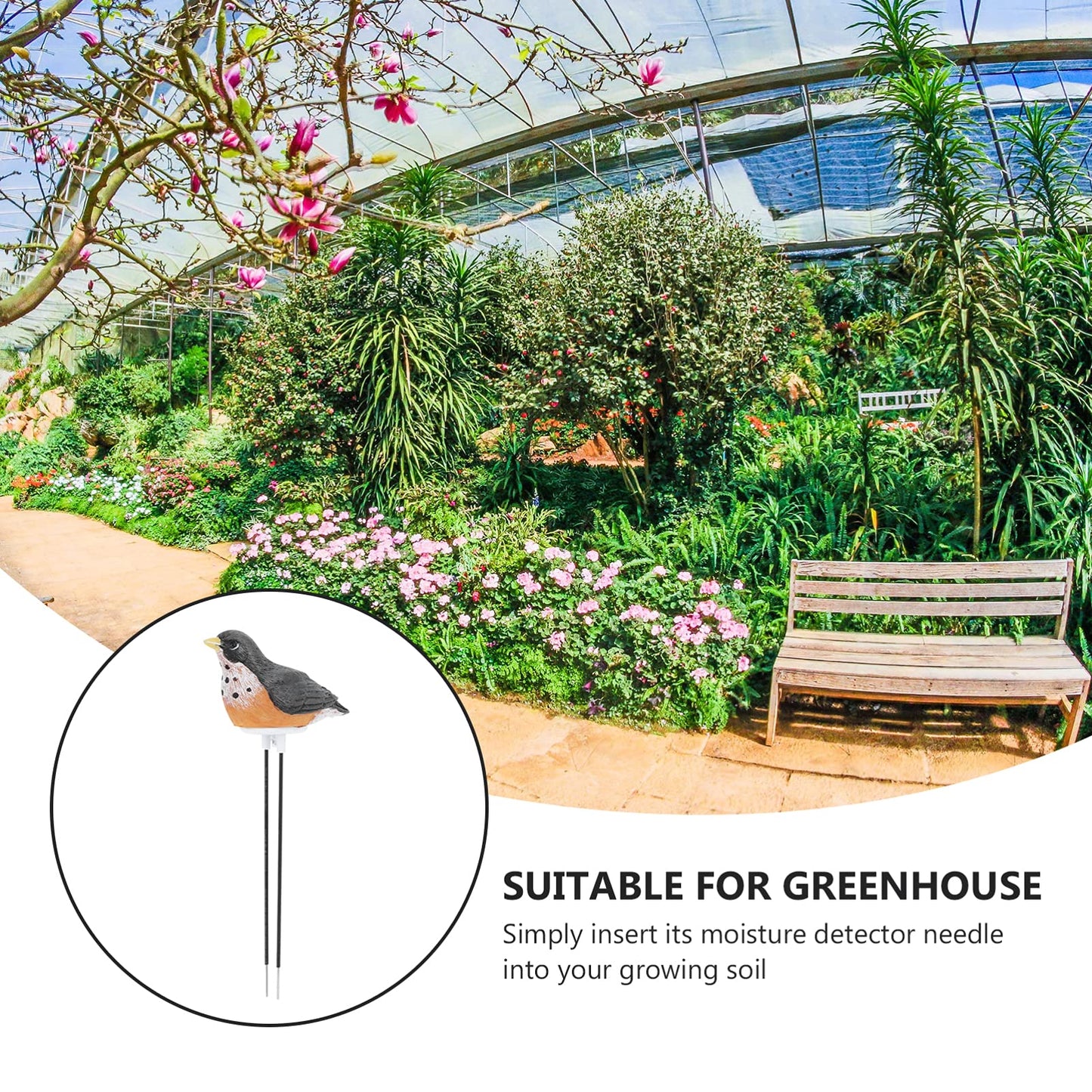 Yardwe Soil Moisture Meter, Bird Plant Water Tester with Chirping Alarm, Resin Soil Moisture Sensor for Indoor Potted Plants, Gardening Watering Indicator