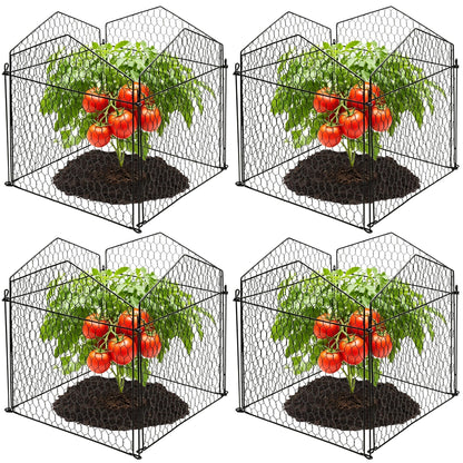 DECOHS 4 Packs Chicken Wire Cloche Plant Protectors from Animals Garden Plant Cage Protector - Wire Plant Protectors to Keep Animals Out