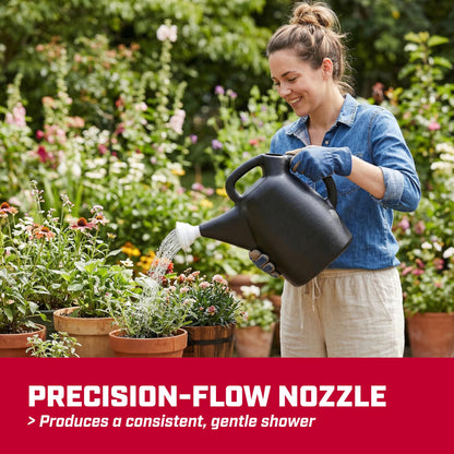 Chapin 47998 Watering Can, 2 Gallon, Indoor and Outdoor Plants, Lawn, Garden, Removable Nozzle, Drip-Free Sprinkler Head, Recycled Plastic, Black