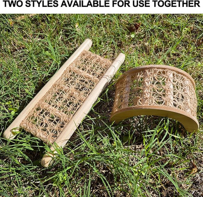 Hermit Crab Climbing Arch Bridge Wooden and Rope Hermit Crab Climbing Toys Hermit Crab Supplies Small Animal Cage Accessories for Hamster Lizard Chameleon Reptile