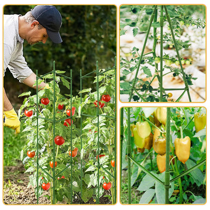 SORANGEUN 6 Pack 48 Inch Tomato Cages for Garden, Triangle Metal Plant Support with Rust-Resistant Coating, Heavy Duty Tomato Trellis for Raised Bed, Pots, Cucumbers, Peppers & Climbing Plants