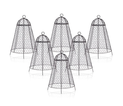 boldworks Garden Cloches for Plants Chicken Wire Cages to Protect from Animals Outdoor Extra Large Rustproof Thicker and Finer Mesh 12" x 20" Pack of 6