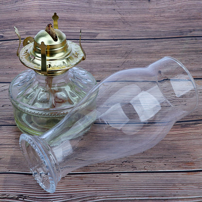 RAHATA Oil Lamp Chimney Hurricane Lamp Glass Replacement Clear 3 Inch Base for Kerosene Lamp Shade(Wave Style 1P)