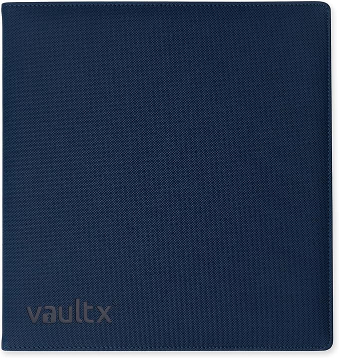 Vault X Slim Ring Binder, 540 Cards, fits 9 Pocket Pages, Exo-Tec Material, 3 D-Ring Folder, for Trading Cards (Blue)