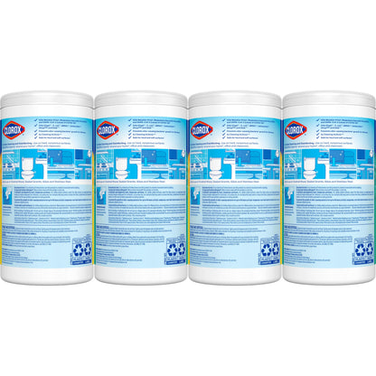 Clorox Disinfecting Cleaning Wipes for Spring Cleaning & Allergy Season, Bleach Free, Fresh Scent and Crisp Lemon, 75 Count Each, Pack of 4