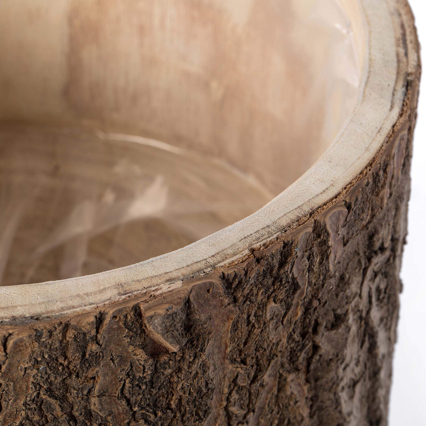 Vintiquewise Wooden Stump Tree Log with Bark Planter Pot with Small Tree Branch Legs