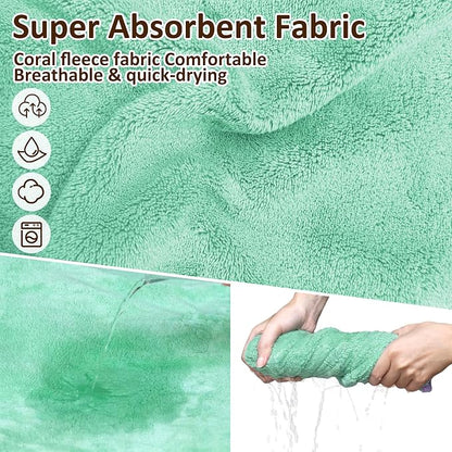 Soft Dog Bathrobe Fast Drying Dog Coat, Super Absorbent Dog Towels for After Bath, Microfiber Pet Robe Adjustable Collar & Belly Warm Keeping Dogs Coat for Pet Dogs & Cats (Green, 3X-Large)
