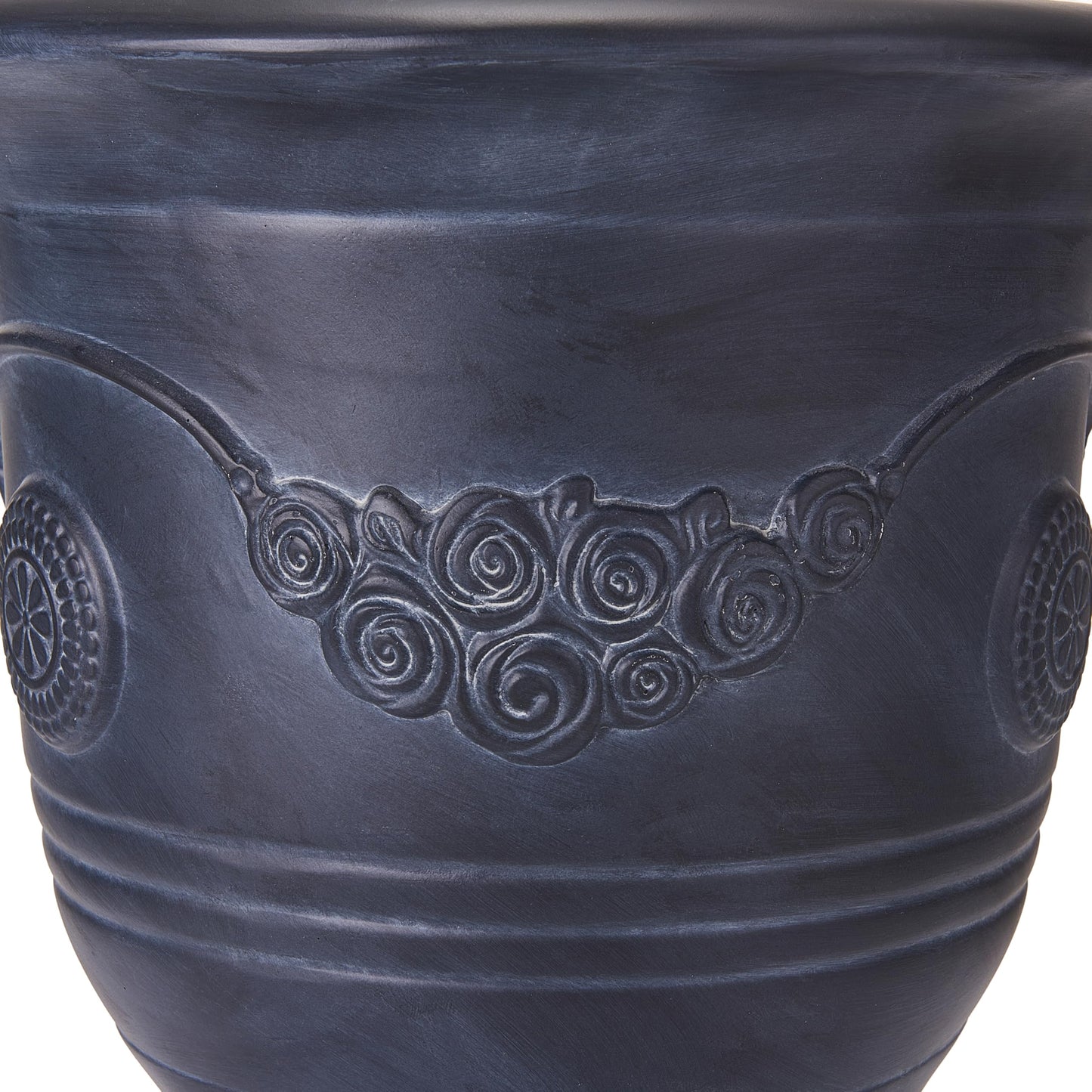 Christopher Knight Home Rewol Round Concrete Planter Set of 2, 2 Pack Garden Flower Pot with Drainage Hole, Patio Urn Planter for Outdoor Plants, Outdoor Planter Box, No Assembly, Antique Black