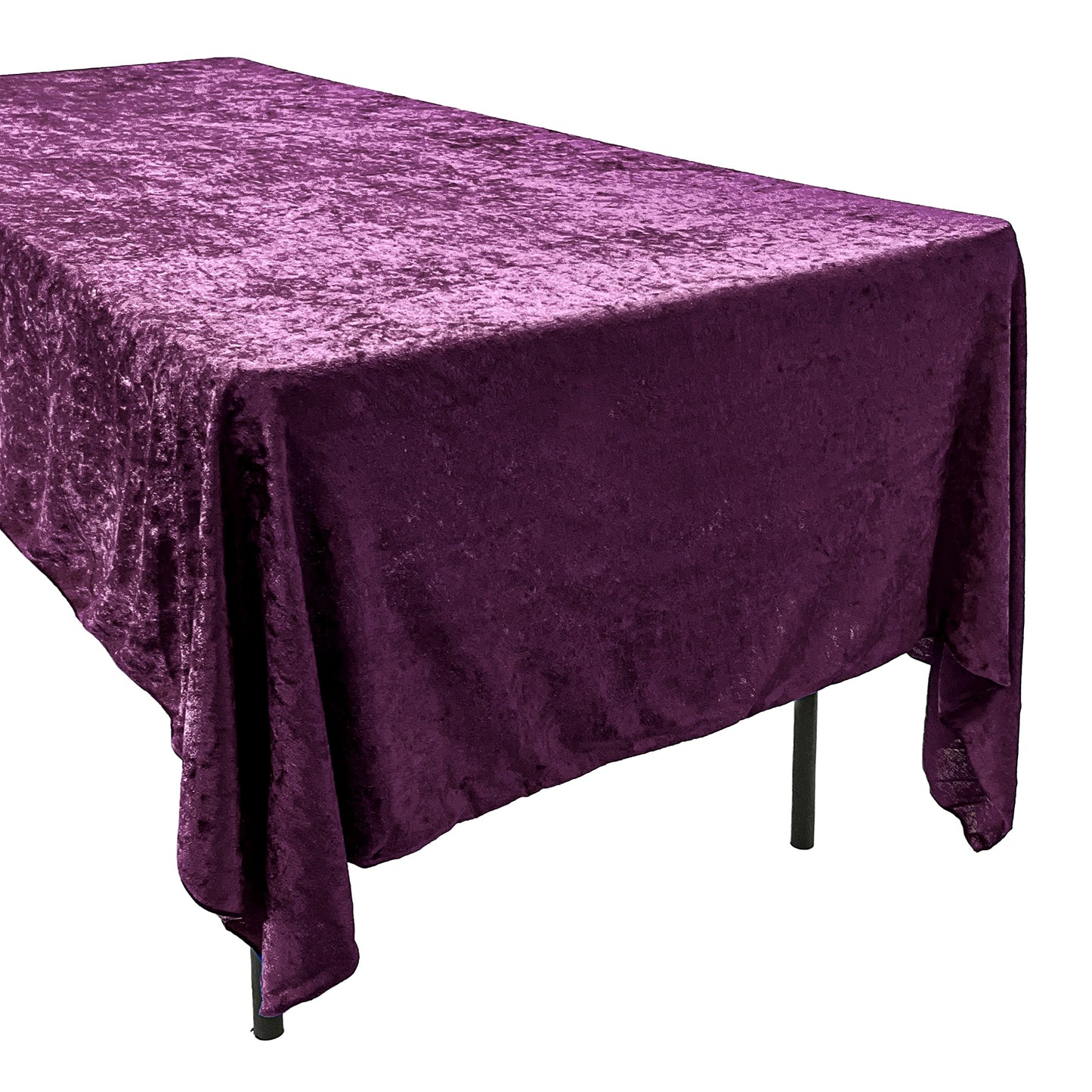AK TRADING CO. Lush Panne Velvet Tablecloth - 60 x 102 Inch Rectangular Table Cover | Great for Buffet Table, Parties, Holiday Dinner, Wedding & Baby Shower (Plum, 60 x 102 Inch)