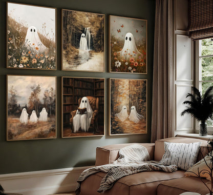 Vintage Halloween Posters Wall Art, 6Pcs, 8x10in