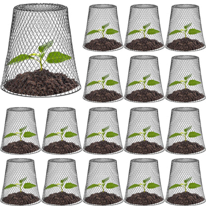 24 Pcs Chicken Wire Cloche Plant Protector Cover Plant Protector from Animals Metal Garden Protections for Plants, Shrubs and Vegetables with 48 Ground Stakes (24)