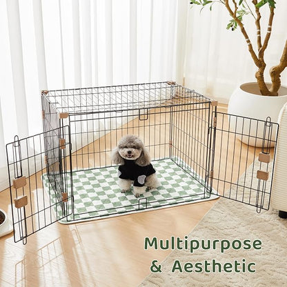 2 Pack Sage Green Checkered Washable Pee Pads for Dogs, Checkered Reusable Dog Pee Pads, for Puppy Playpen, Crate, Whelping Box, Potty Training, Cute Aesthetic Absorbency, Leak-Proof Non-Slip