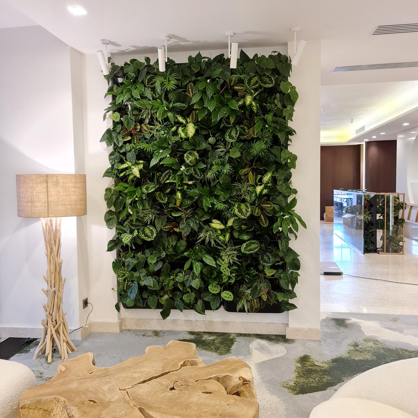 BOXSAND-24 Vertical Wall Planter (24"x50", Black with Round Pots) – Living Wall for 24 Plants, Indoor/Outdoor Vertical Garden System, Easy 4-Screw Install