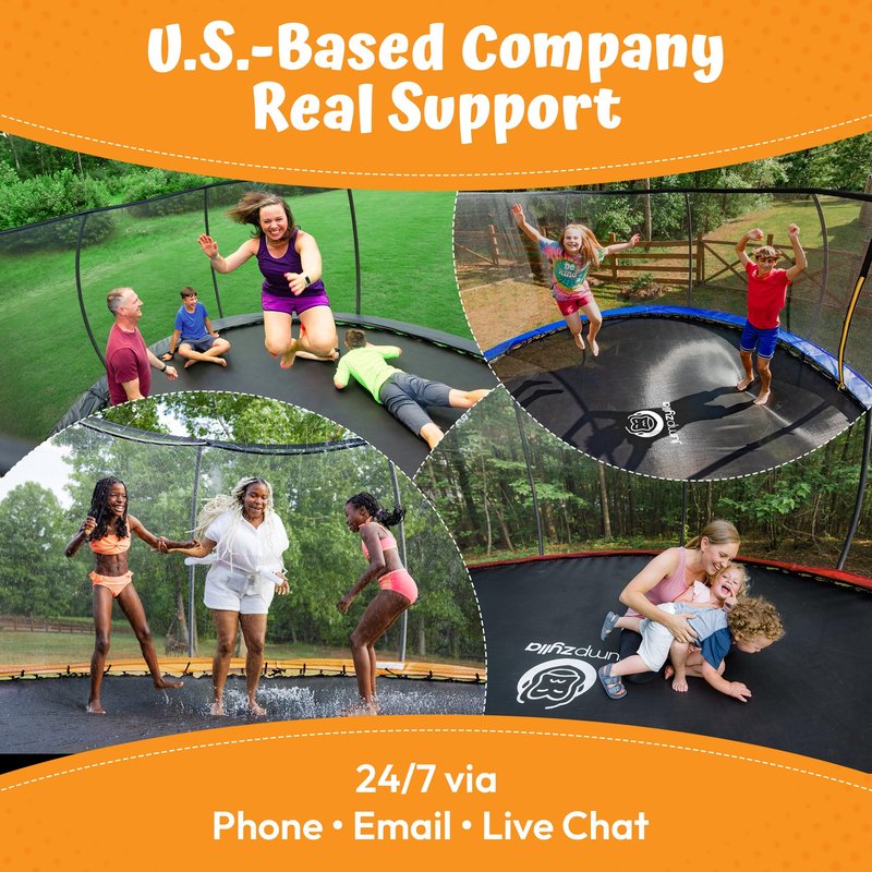 JUMPZYLLA Trampoline Outdoor 8FT 10FT 12FT 14FT 15FT 16FT with Enclosure and Ladder, ASTM Approved Recreational Trampoline for Kids and Adults, Anti-Rust Coated Frame (Yellow, 10FT)