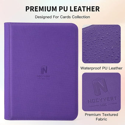Trading Card Binder, Premium 9 Pocket 540 Double Sided Pocket Collection Binder, Card Album for TCG Card Holder for Game Card, Sports Card, Yugioh, MTG etc(Purple)