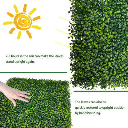 ODTORY Artificial Boxwood Roll Panels: 5FT X 10FT (50 sqft) UV-Anti Artificial Ivy Privacy Fence Wall Screen for Indoor Outdoor Green Grass Wall Decor & Ivy Fence Covering Privacy