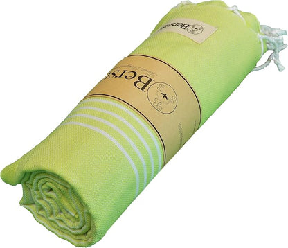 Bersuse Towels Anatolia XL Beach Blanket Throw Blanket Turkish Towel 100% Cotton Extra-Large Quick-Dry Lightweight Premium Peshtemal Towel - 61x82 Inches, Pistacho Green