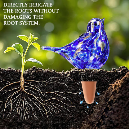 Naboher Glass Bird Shaped Plant Watering Ball Glass Automatic Watering Ball Flower Pot Insertion Spike Drip Irrigation Device Watering Ball Irrigation System Plant Enthusiast Gift (Dark Blue)