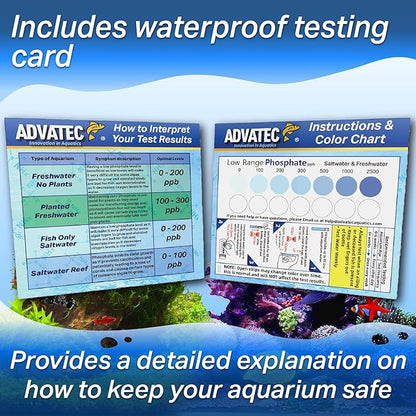 Phosphate Test Strips for Freshwater & Saltwater Fish Tank - Testing Strips for Fresh & Salt Water Aquarium - Lab Grade Water Tester Kit - 100 Count