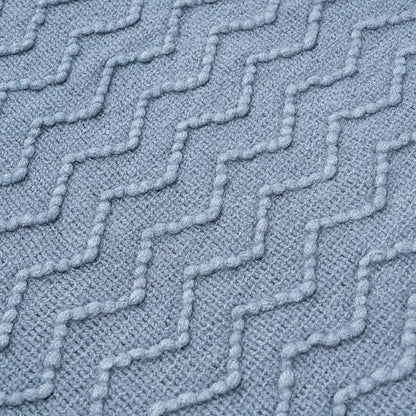 BATTILO HOME Throw Blanket for Couch, Textured Knit Throw, Bluish Grey Throws for Home Decor, Soft Blanket Throw for Bedroom Decor Housewarming Gifts, 50"x60"