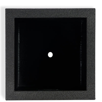 PolyStone Monterray Cube Planter – 23" x 19" x 19" – Large Square Indoor/Outdoor Planter Box for Patio & Garden – Modern Stone-Look Resin – All-Weather w/Drainage Holes - Made in USA – Black Granite