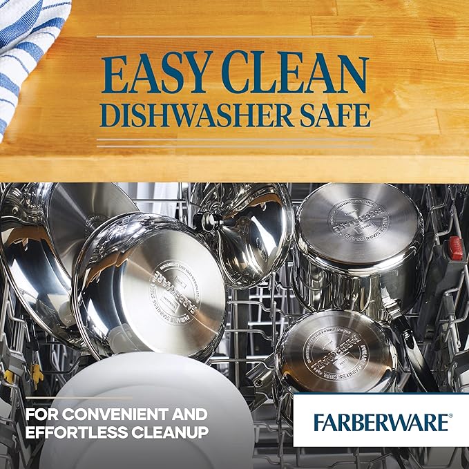Farberware Classic Series Stainless Steel Sauce Pot with Lid, 4-Quart Cookware, Silver