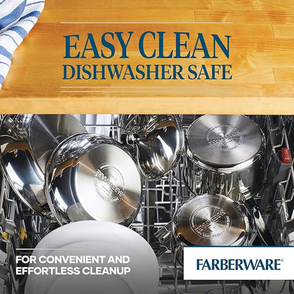 Farberware Classic Series Stainless Steel Saute Pan with Lid, 2.75-Quart Kitchenware, Silver