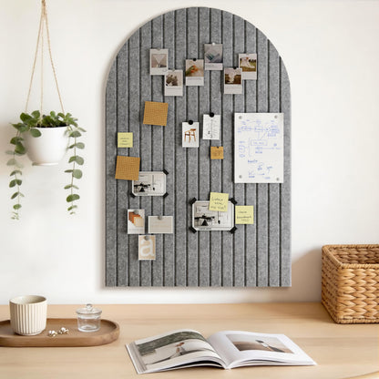 JBER Large Arched Felt Bulletin Board 36" x 24" - 6 Pack Felt Wall Tiles, Cork Board Alternative to Use in Office & Home Decor, Classroom Decor, Vision Board to Display Your Photos(Light Gray)