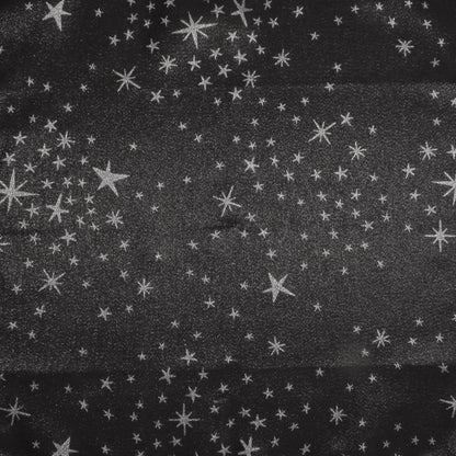 CAIT CHAPMAN HOME COLLECTION Shimmer Twinkling Stars Black Silver Metallic Woven 18"x18" Napkin (Napkin Set of 4)