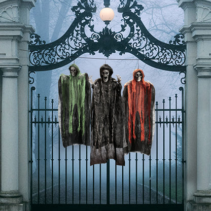 JOYIN Halloween Hanging Grim Reapers (3 Pcs), One 47” and Two 35” Grim Reapers, Halloween Skeleton Flying Ghost for Haunted House Prop Décor, Outdoor Indoor Decor