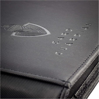 Card Guardian - 9 Pocket Premium Black Card Binder with Zipper for 360 Cards - Trading card binder with Side Loading Pockets for Trading Card Games -TCG Binder (Black)
