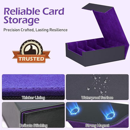 4-Row【3200+】 Trading Card Storage Box, Card Organizer Holder With 24 Dividers, Case Fit for Mtg Tcg Magic Commander Deck Playing Cards, Deck Box for Sport Card