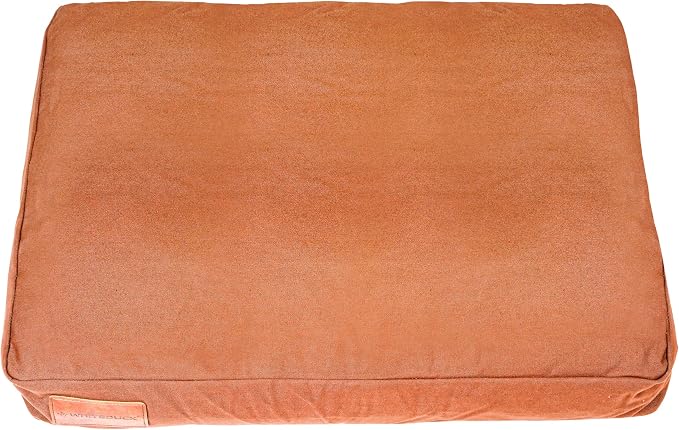 WHITEDUCK Outdoor Dog Bed Heavy-Duty 12oz Canvas, Water-Repellent Cotton, Machine Washable Removable Cover with Full-Length Zipper, Dog Bed for Large Dogs & Crate, (Brown) 41" Lx33 Wx4.3 th (XL)
