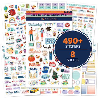 Teacher Planner Stickers Back to School Themed Planning Sticker Accessories for Student, Educators, homeschoolers, Women, Cute Happy Planner Productivity