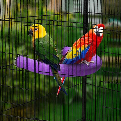 FrgKbTm U Shape Parrot Perch Stand Toy Bird Platform Sand Paw Grinding Clean Stick Exercise Conure Budgie Cockatiel Cage Accessories (Purple)