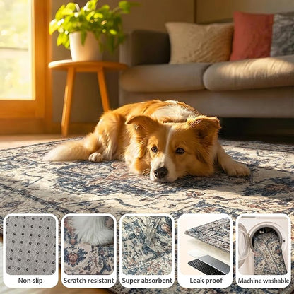 Washable Pee Pads for Dogs, Reusable Puppy Potty Training Pads, Ultra-Absorbent Thick Waterproof Leak-Proof Non-Slip Pads & Mat for Crate, Playpen, Floor, Whelping & Housebreaking , 2 Pack 24"x48"