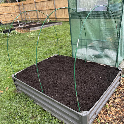 36PCS Garden Hoops for Raised Beds & 30PCS Tomato Clips, Greenhouse Hoops for Netting, Rust-Free Diameter 0.23” Fiberglass Plant Support Garden Stakes Can Cover 2.8ft-3.5ft in Width (36PCS+30 Clips)