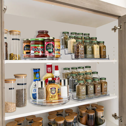 Sorbus Premium 3-Tier Spice Rack Organizer - Acrylic Spice Organization for Cabinet, Multipurpose Shelf - Durable Spice Organizer for Kitchen, Pantry, Room, Office & Countertop - 2 Pack