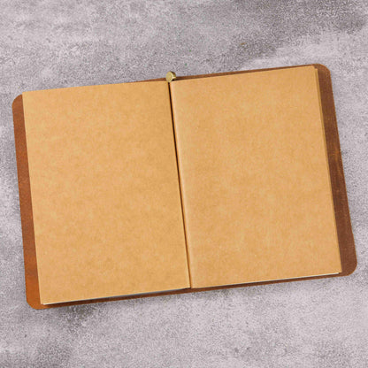 Leather A5 Travelers Notebook Cover with Inner Pockets and Card Slots and Pen Holder (Inches, A5-8.3 x 5.8)