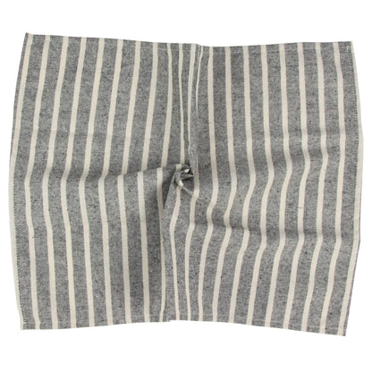 INFEI Broad Striped Cotton Blended Dinner Cloth Napkins - Set of 12 (40 x 30 cm) - for Events & Home Use (Black)