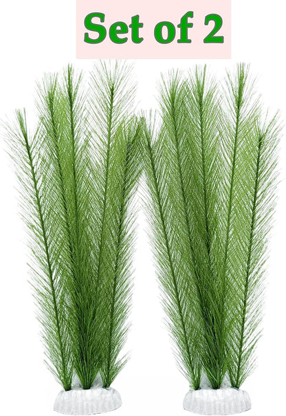 M2cbridge Plastic Fish Tank Plants Soft Silk Water Grass Reptile for Terrarium Simulate Plants and Aquarium Landscape(2pcs,12")