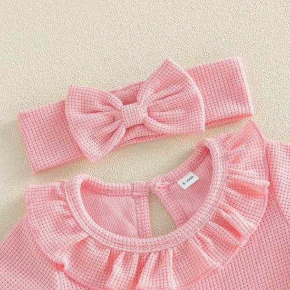 Newborn Baby Girl Clothes Hi Im New Here/Aunties Bestie Ruffle Romper Summer Shortall Jumpsuit Coming Home Outfit