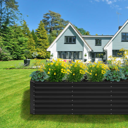 Nedenyou 6x2x2FT Galvanized Raised Garden Bed,Planter Raised Beds-Metal Garden Box,Large Plant for Outdoor Planting, Vegetables Bed，Flower,herb-Black