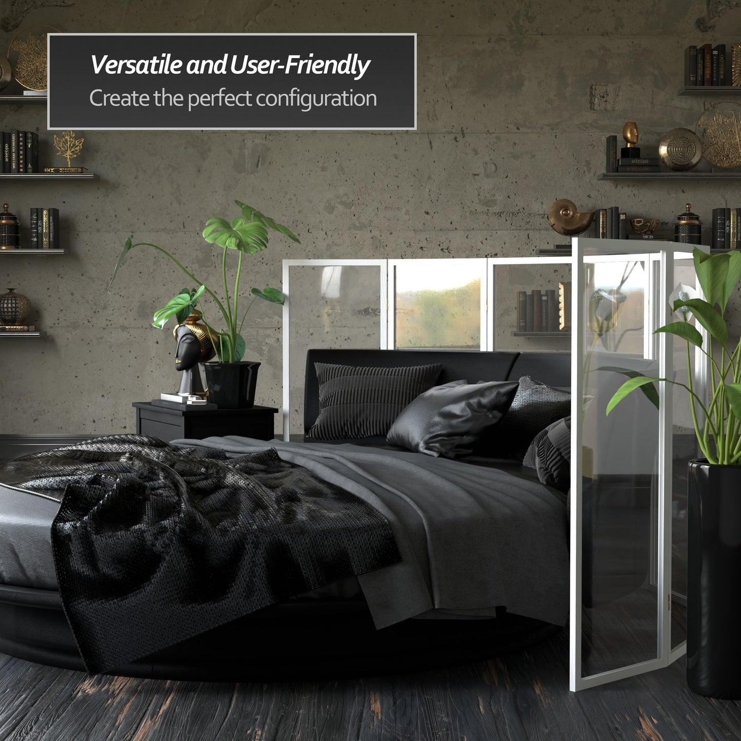 4 ft. Short Clear Plastic Partition White 3 Panel