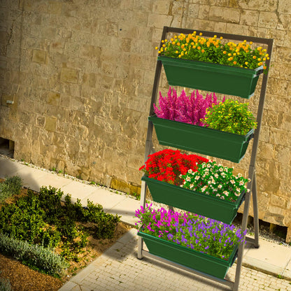 Outland Living 6-Ft Raised Garden Bed - Vertical Garden Freestanding Elevated Planter with 4 Container Boxes - Good for Patio or Balcony Indoor and Outdoor - Perfect to Grow Vegetables Herbs Flowers