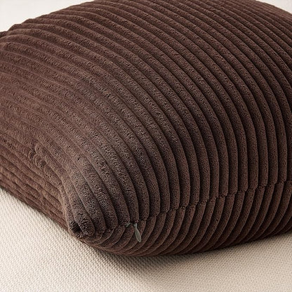 Topfinel Rustic Throw Pillow Covers 18x18 Inch Set of 4 Soft Farmhouse Corduroy Striped Decorative Cushion Cover Gold Brown Gradient Fall Pillow Case for Sofa Couch Living Room Bedroom
