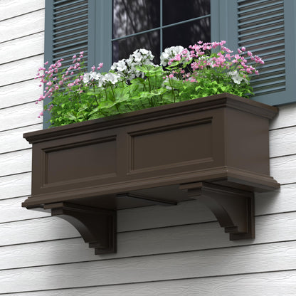 Mayne Fairfield Decorative Brackets (2-Pack) Compatible with Mayne Fairfield & Cape Cod Window Boxes Only – Classic Outdoor Accent for Window Box Support - Espresso