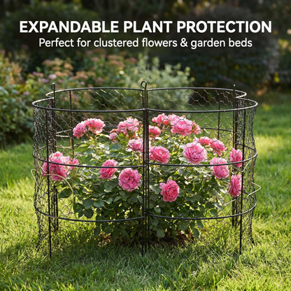 DHAMPOOH Large Plant Protection Cage, 4 Pcs Heavy Duty Chicken Wire Cloche, Metal Protectors for Garden Plants, Protecting Fruits and Seedlings from Rabbits, Squirrels and Other Animals - 14'' x 16”