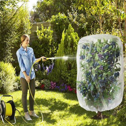8'x8' Fruit Tree Netting for Squirrels and Birds with Zipper, Large Fruit Tree Covers to Protect Fruit from for Fruit Trees (White)